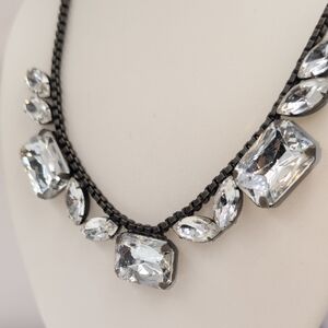 Loren Hope Silver and Antiqued Bronze Crystal Necklace